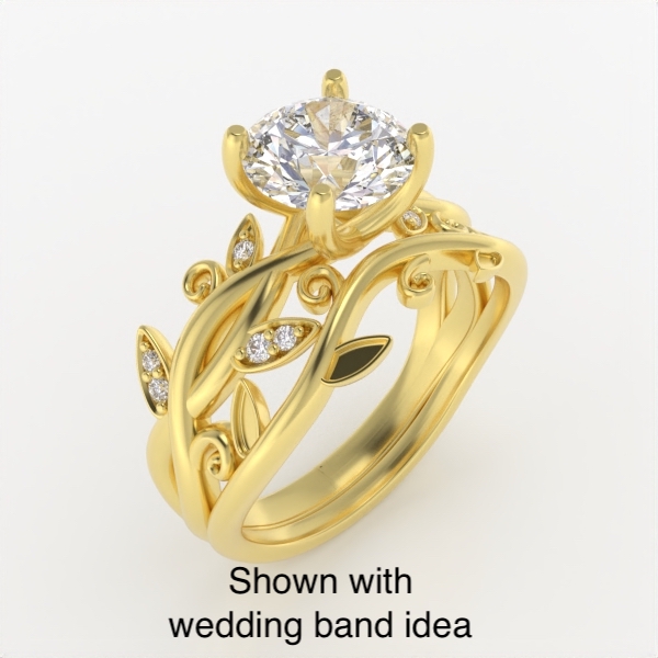 Vine & Leaf Ring with 1½ Carat Lab-Grown Diamond - Image 9