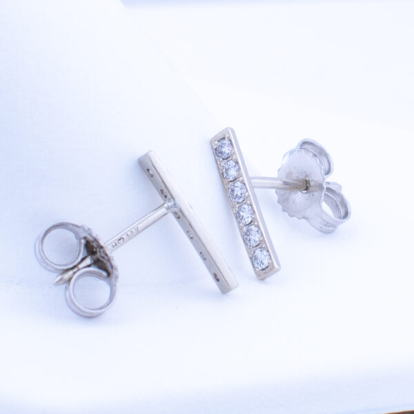 Bar Earrings With Lab-Grown Diamonds - Teneff Jewelry