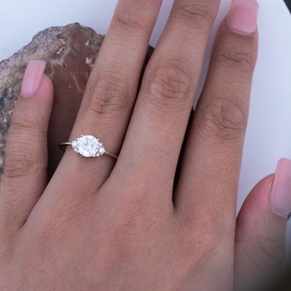 Dainty Arc-Framed Ring with 1 Carat Lab-Grown Diamond Center - Image 18